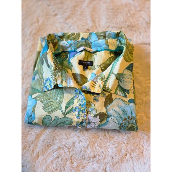Talbots Tropical Print Long Sleeve Button Down collared shirt 3x - Picture 9 of 9